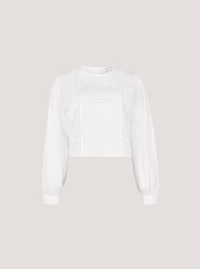 Lace Embroidered Cotton Top
