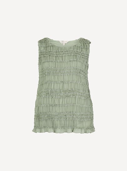 Crinkle Ruffle Chiffon Top