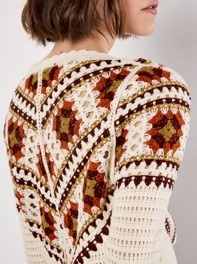 Crochet Squares Scallop Cardigan