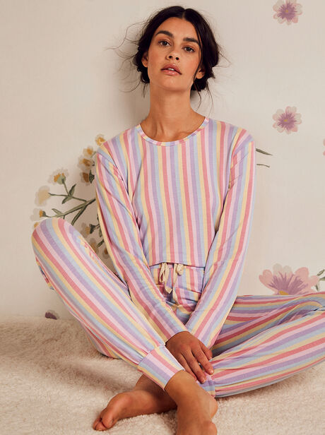 Rainbow Stripe Long Sleeve Top