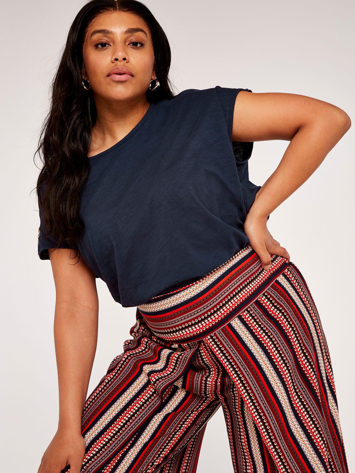 Curve Tribal Wrap Palazzo Trousers 