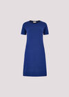 Stripe Panel Knitted Bodycon Mini Dress, Blue, large
