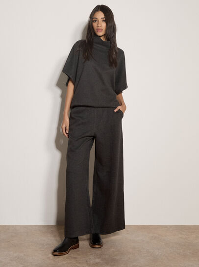 Herringbone Wide-Leg Trousers