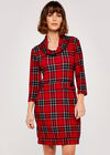 Punk Check Button Dress, Red, large