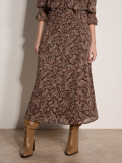 Chiffon Paisley A-Line Midaxi Skirt