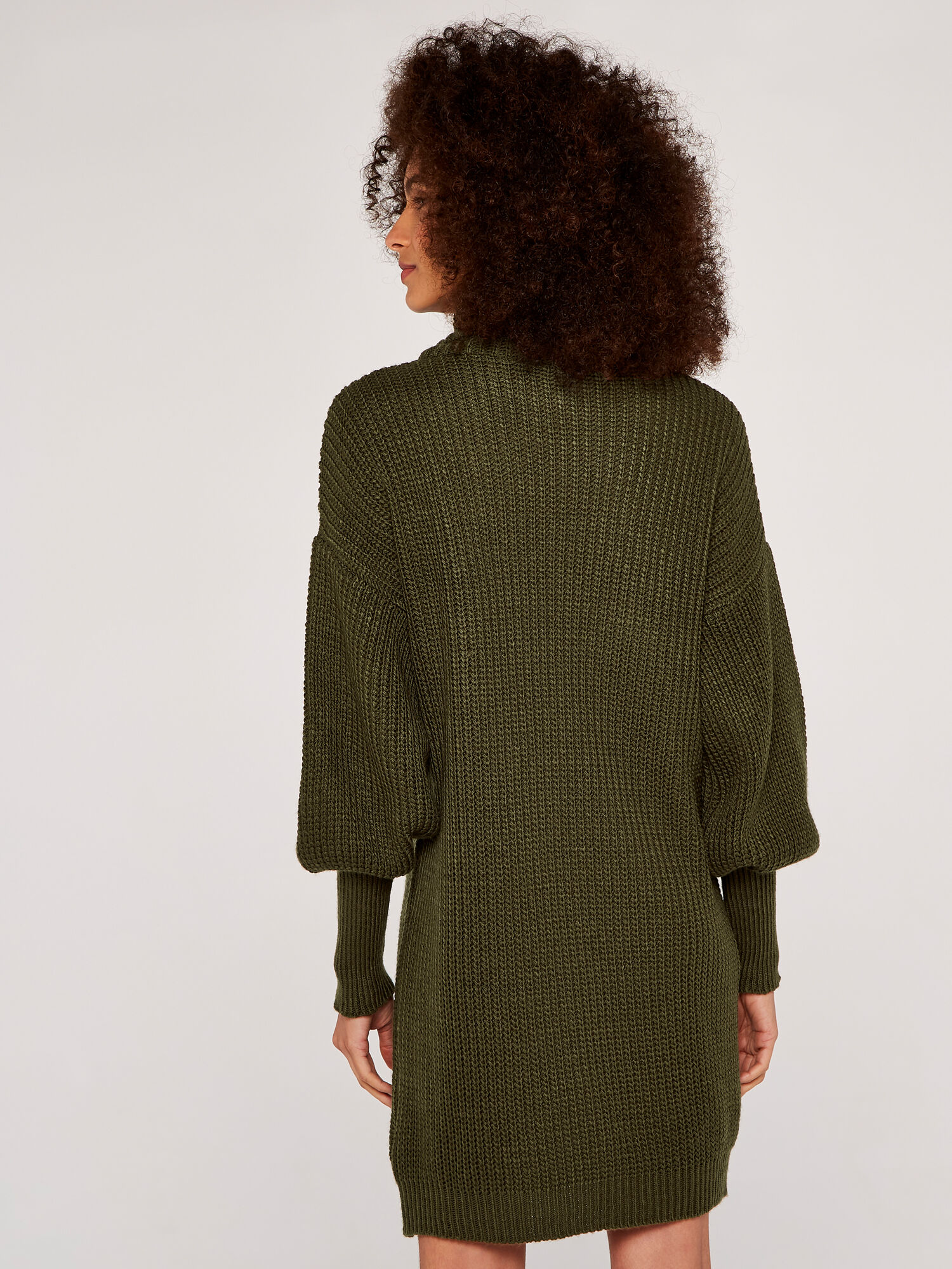 Cowl Neck Jumper Dress Apricot Clothing