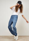 Lia Mid-Wash Denim Joggers, Blue, large