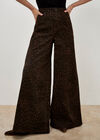 Zoe Wide Leg Leopard Print Jeans, Brown, large