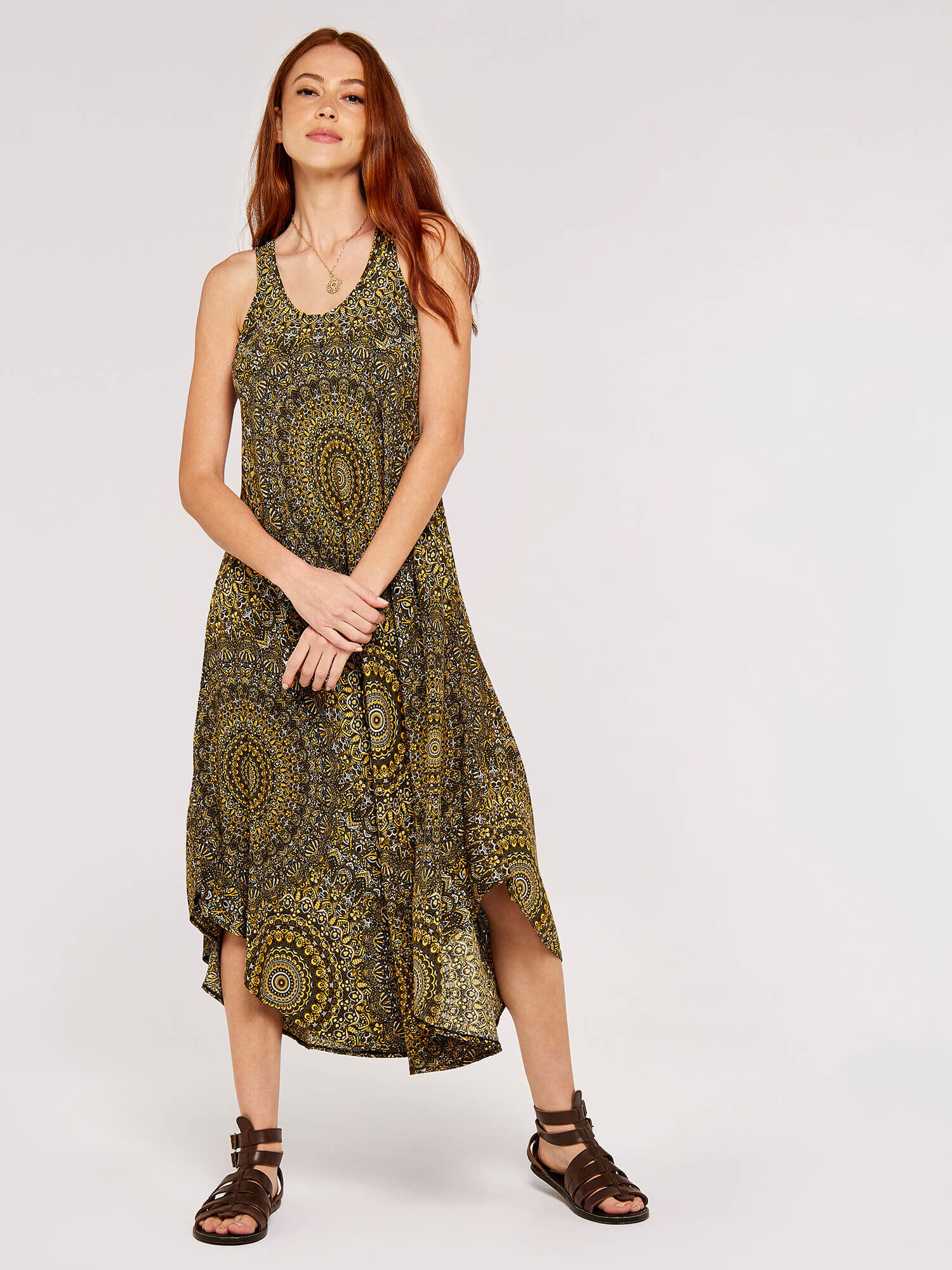 Moroccan Mandala Maxi Dress | Apricot UK