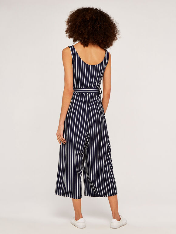 Stripe Pocket Jumpsuit, Navy, large