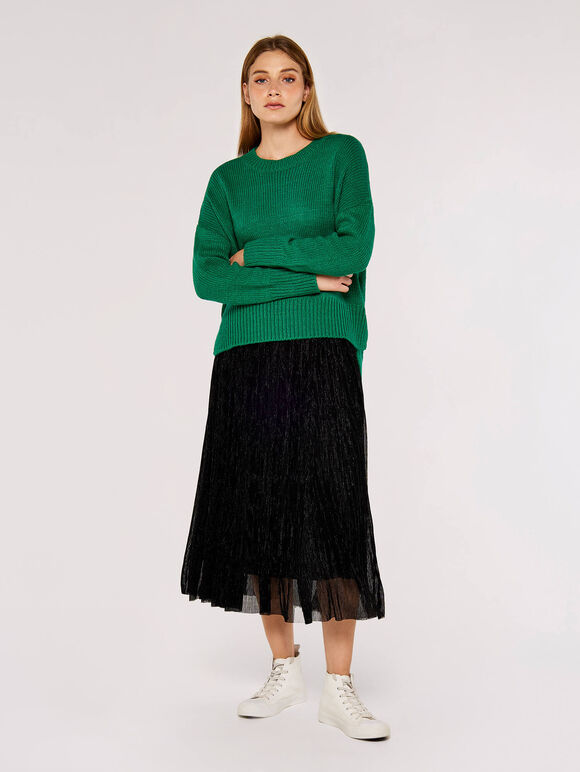 High Low Oversize Jumper, Green, large