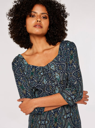 Paisley Print Midi Dress
