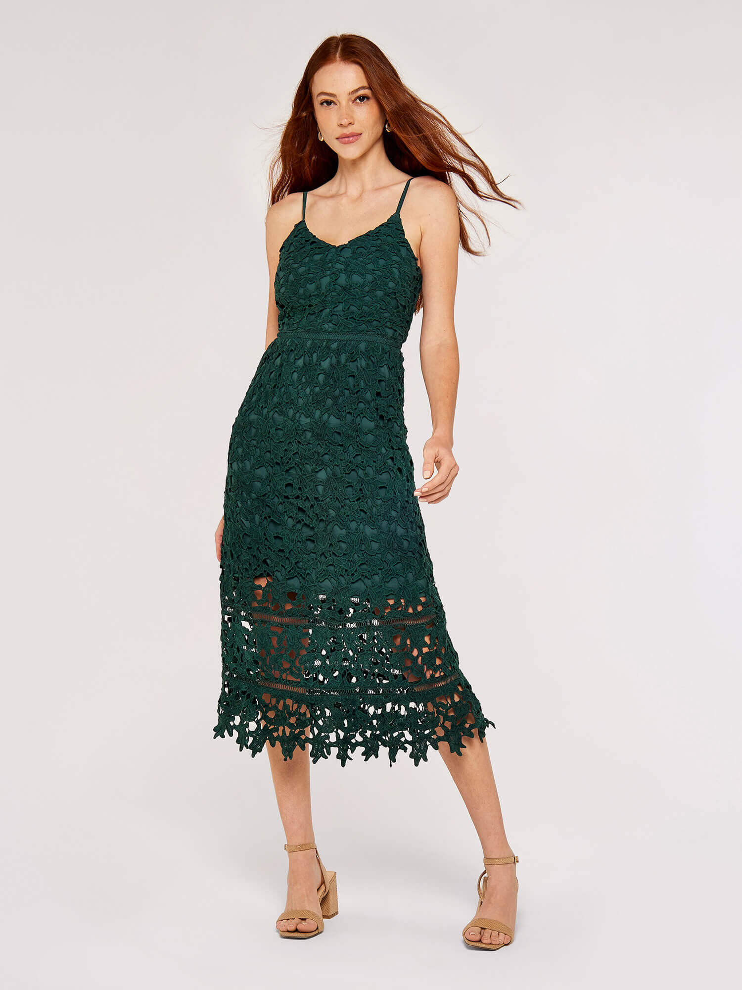 Robe Midi En Dentelle Guipure