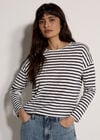Soft Slub Jersey Stripe Top, White, large