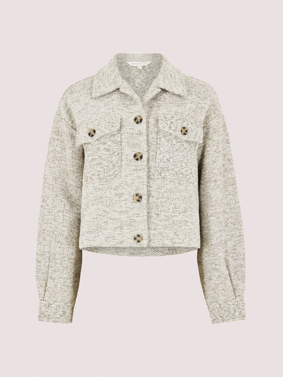 Woven Textured Shacket, Stone, large