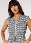 Check Pocket Mini Dress, Navy, large