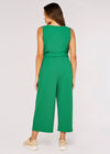 Zip Front Culotte Jumpsuit, Green, large