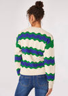 Wavy Stripe Pointelle Jumper, Stone, large