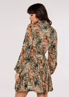 Tropical  Shirt Mini Dress, Khaki, large