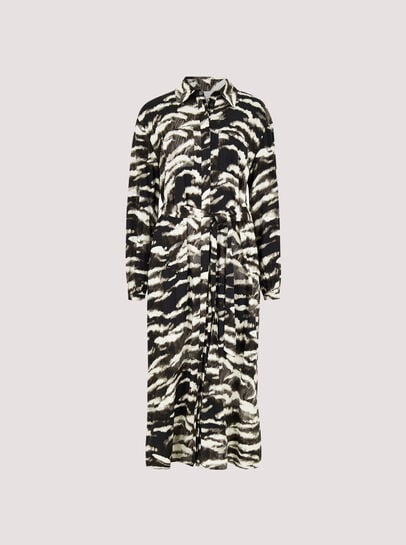 Zebra Shirt Midi Dress