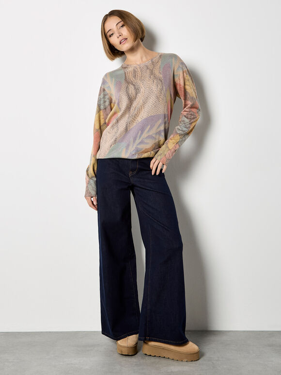 Abstract Leaf Jumper, Stone, large