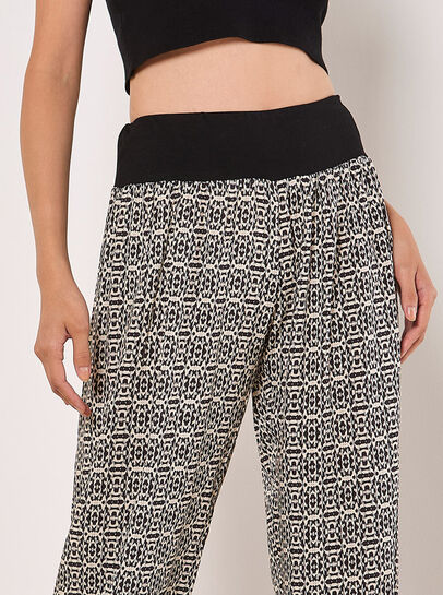 Cotton Blend Ikat Tapered Joggers