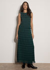 Ruched Chiffon Maxi Skirt, Green, large