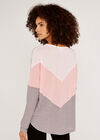 Waffle Knit Chevron Top, Pink, large