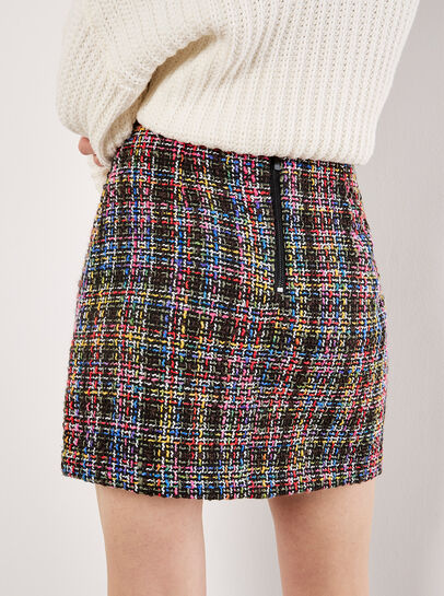 Multicoloured Tweed Mini Skirt