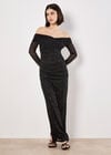 Sparkle Mesh Maxi Dress, Black, large