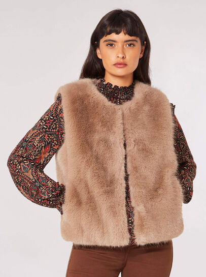 Faux Fur Cropped Gilet