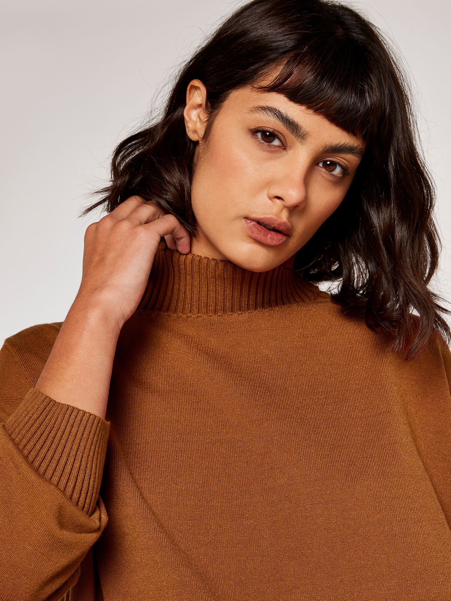 Rust new arrivals turtleneck sweater