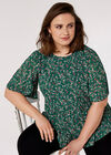 Curve Ditsy Floral Top, Green, large