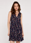 Paisley Button Down Dress, Navy, large