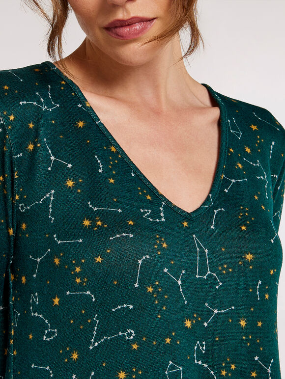 Constellation  Tier Dress, Green, large