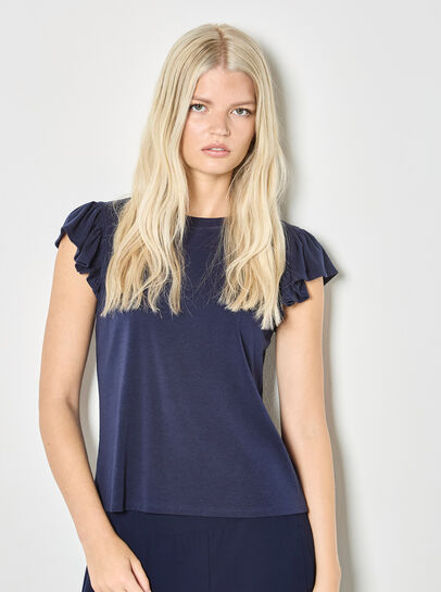 Jersey Knit Ruffle T-Shirt