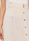 Coconut Button Through Skirt, Stone, large