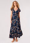 Blossom Bunches Midi Dress, Blue, large