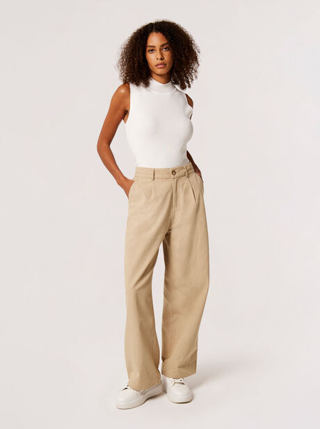 Twill Pleat Detail Trousers