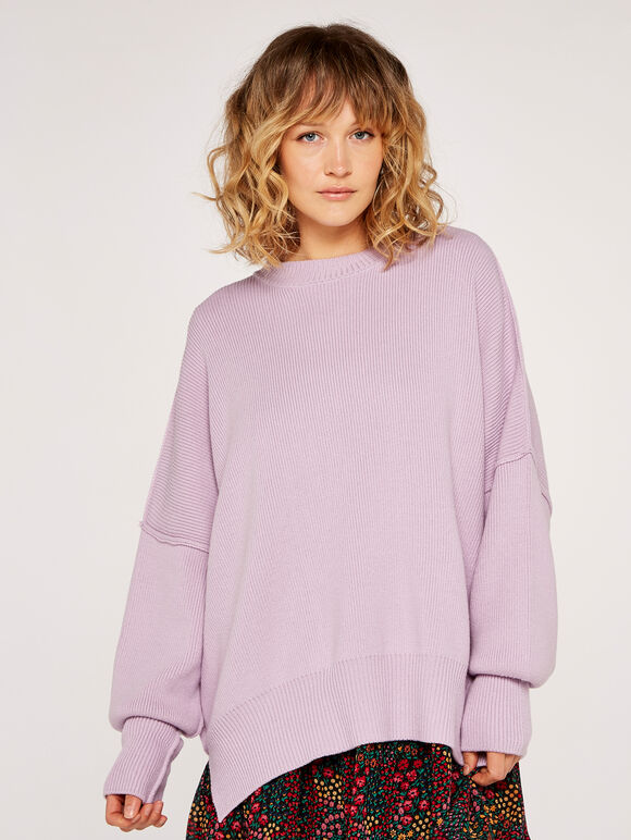 Oversize Chunky Jumper, Lilac, large