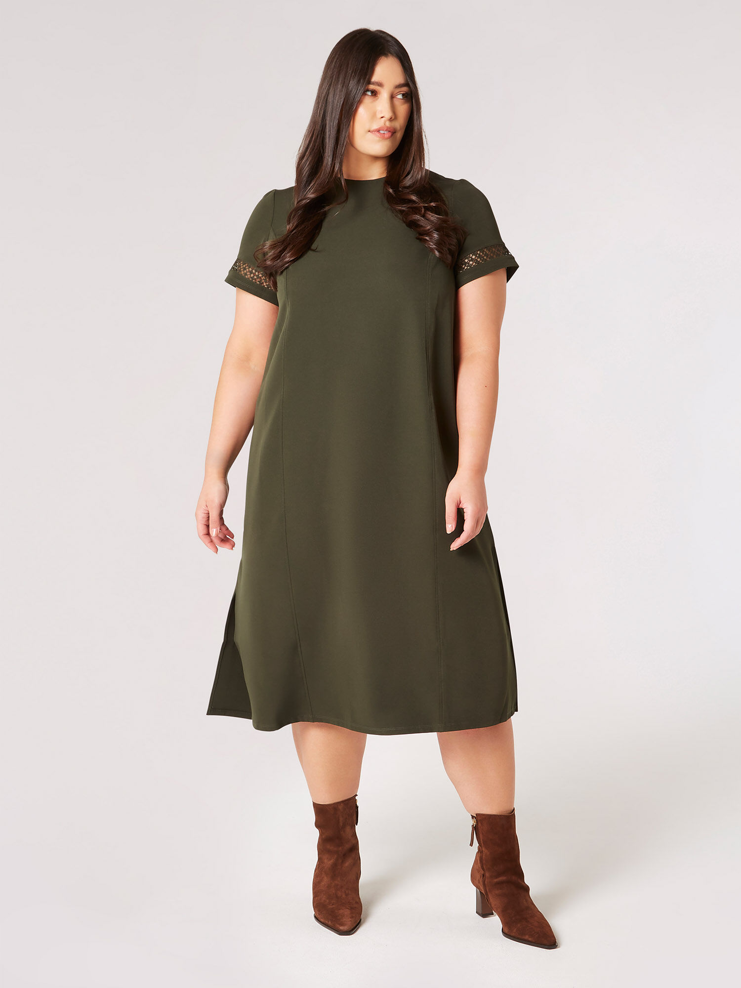 Robe T Shirt Mi Longue Curve Vetements Apricot