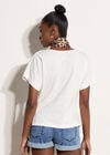 Asymmetric Hem Jersey T-Shirt, White, large