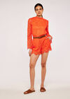 Scallop Lace Shorts, Orange, large