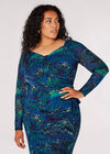 Curve Marble Mesh Top, Blue, large