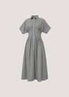 Stripe Structured Shirt Midaxi Dress, White, large