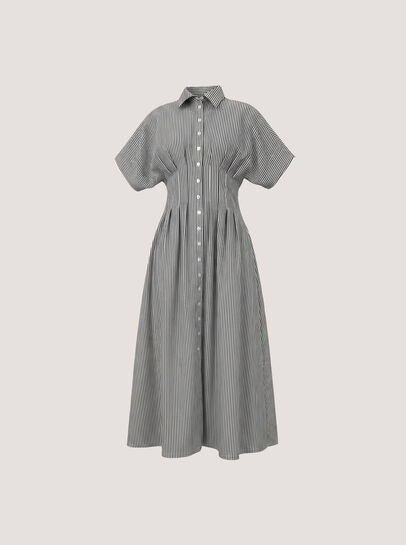 Stripe Structured Shirt Midaxi Dress