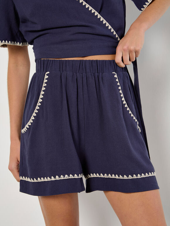 Stitch Detail Linen Blend Co-ord, , large