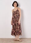 Ikat A-Line Slip Midi Dress, Rust, large