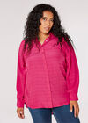 Curve Oversized Checked Shirt, Fuchsia, large