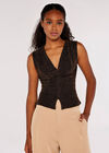 Sparkling Play Ruched Top, Brown, large